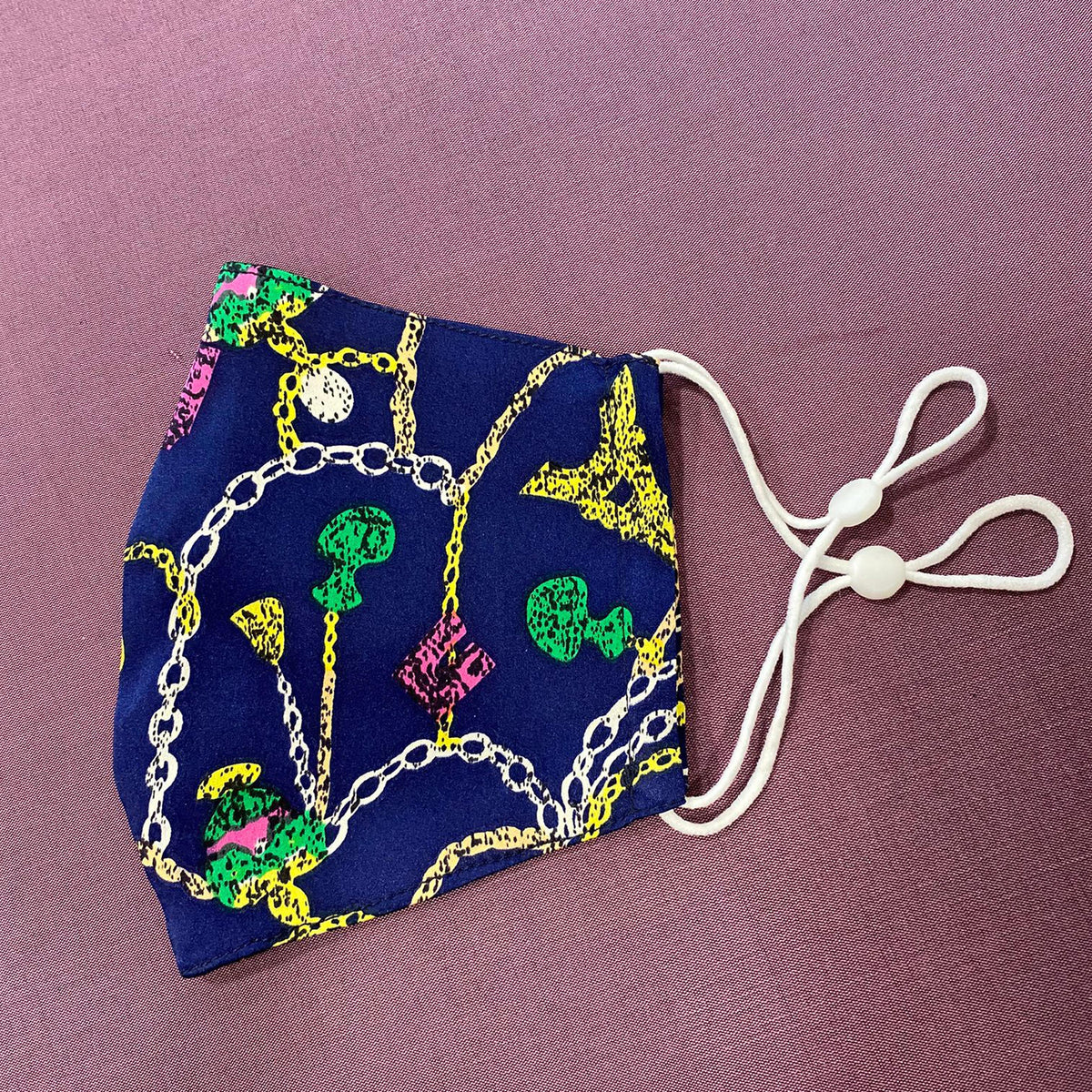 Roisin Cross Silks Face Masks French Blue