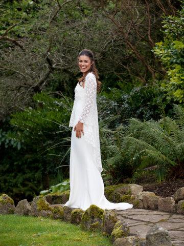 Silk Crepe with Guipure Lace
