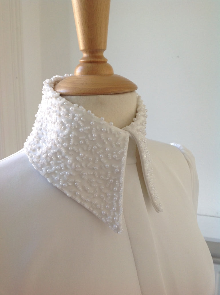 Beaded Silk Crepe Collar