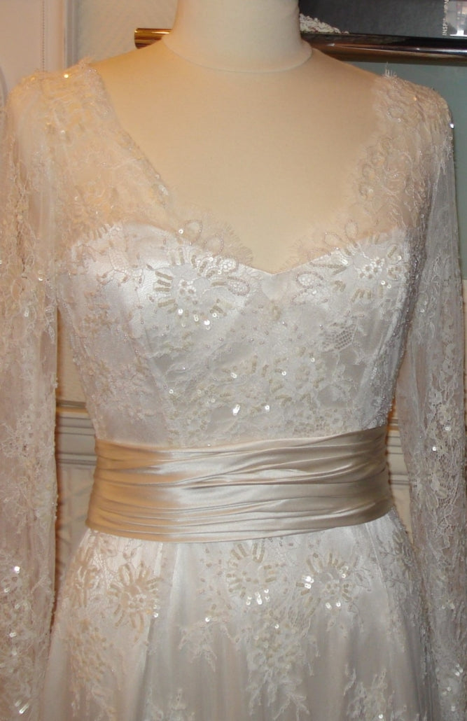Silk Satin and Bridal Lace