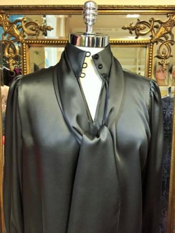 Charcoal Silk Satin
