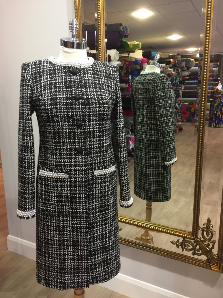 Wool Day Dress with Beading