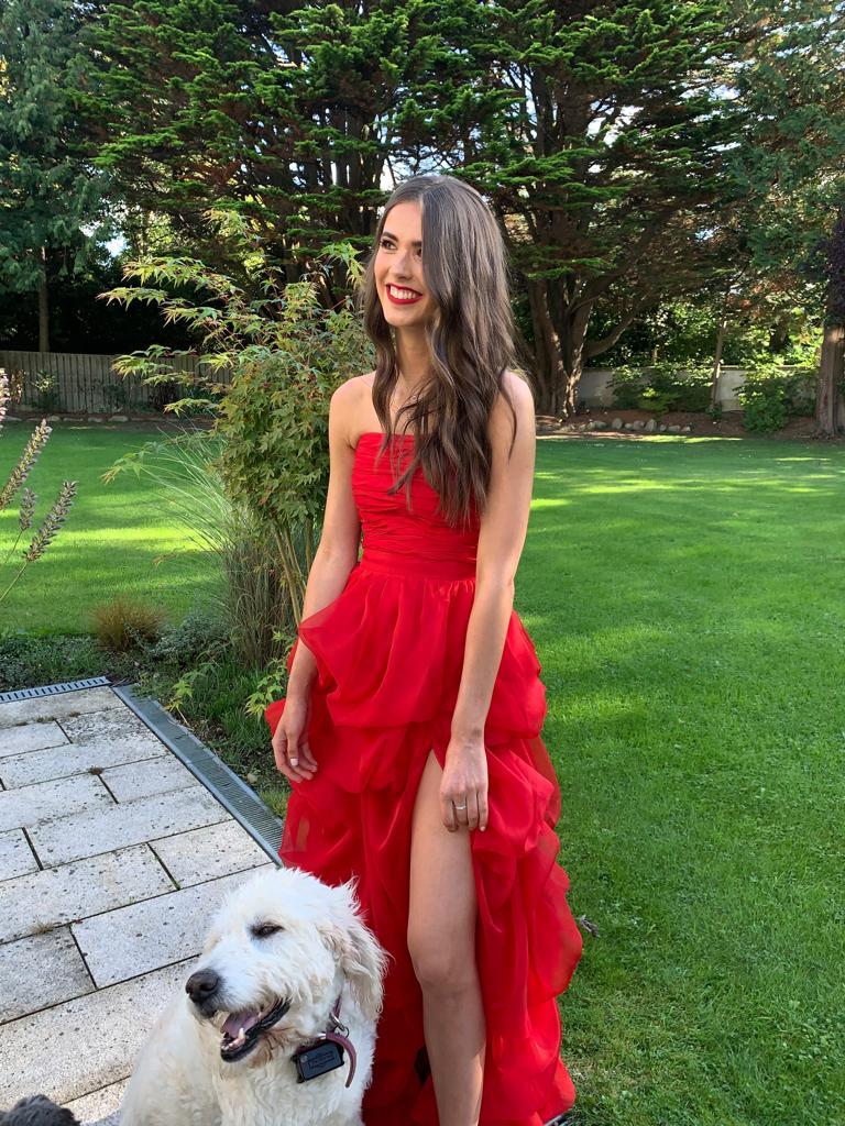 Valentino Red Silk Organza Debs Dress