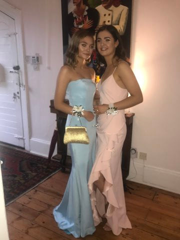 Baby Blue and Blush Silk Crepe
