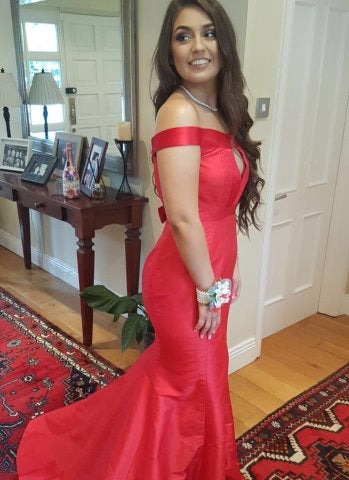 Red Silk Dupion Debs Dress