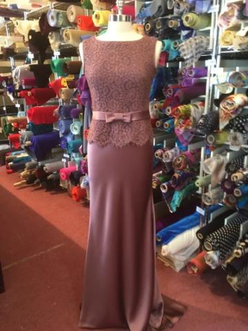 Treble Silk Satin Crepe with Matching Solstiss Lace