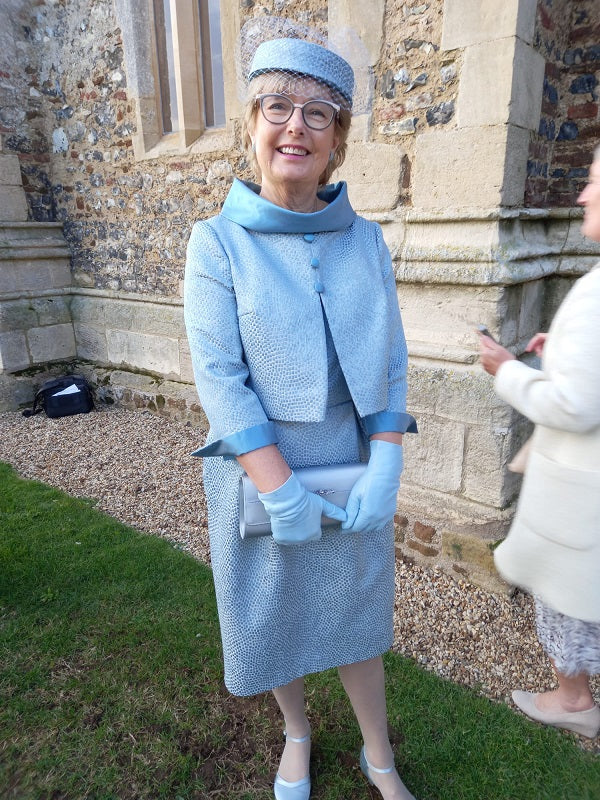 tesserae silk dress and jacket