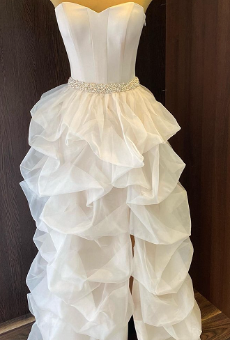 Silk crepe and silk organza