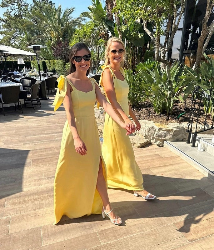Lemon Silk Crepe Bridesmaid Dresses