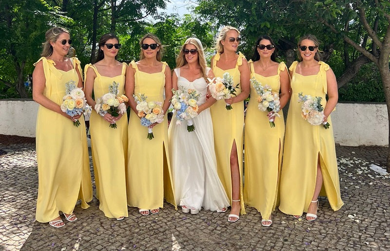 Lemon Silk Crepe Bridesmaid Dresses