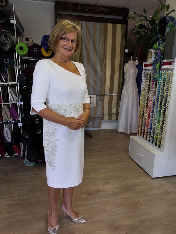 Mother of the Bride Double Weight Wool Crepe Dress