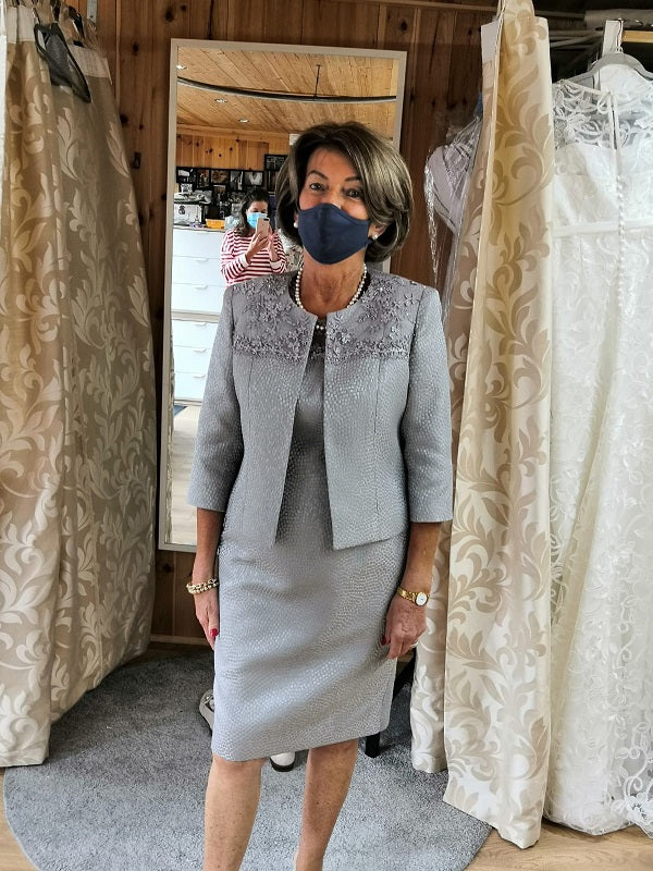 Grey Tesserae Silk Dress
