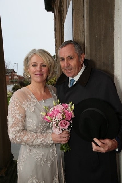 Dove Grey Applique Lace Wedding Dress