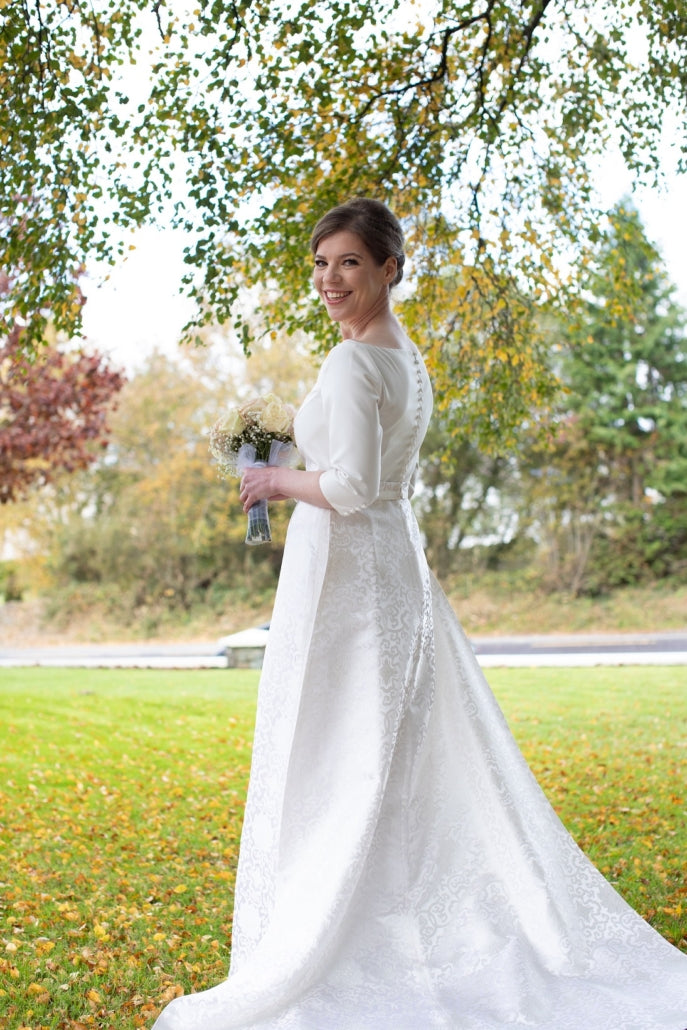 Silk Brocade and Thai Silk Wedding Dress