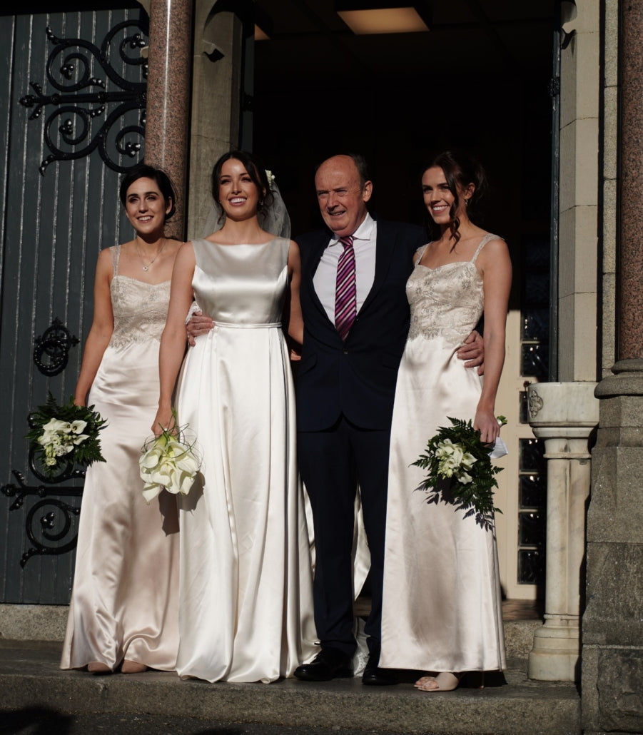 Ivory Treble Silk Satin Crepe Wedding Dress