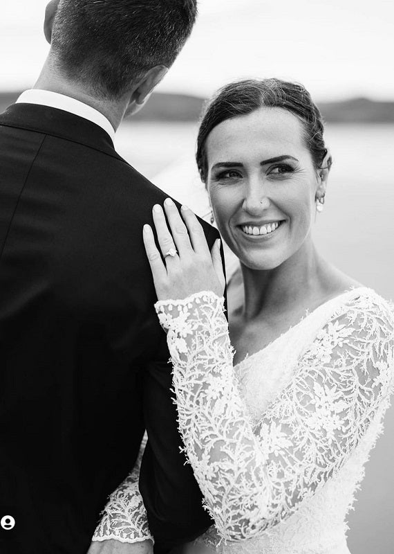 Winter White Silk Crepe with Bridal Lace