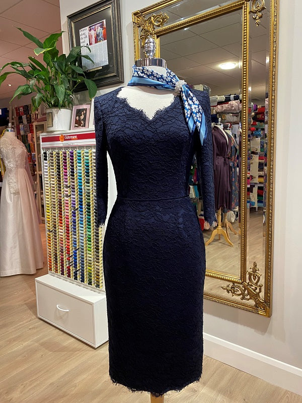 Silk Crepe and Solstiss Lace
