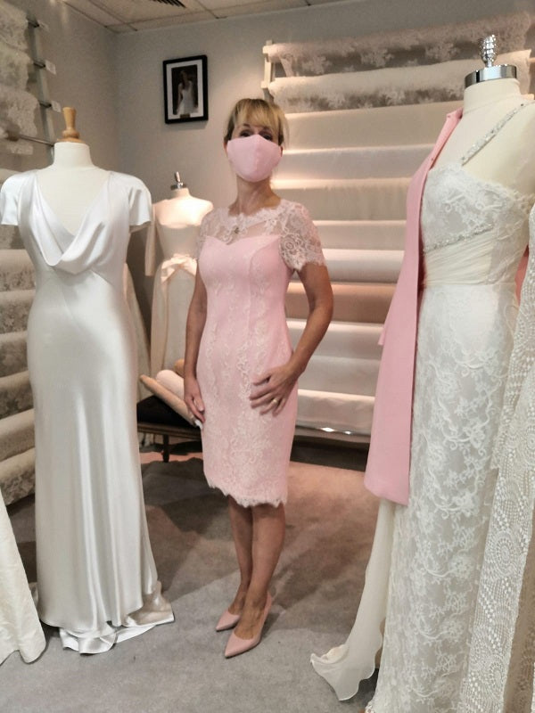 pale pink silk crepe with solstiss lace