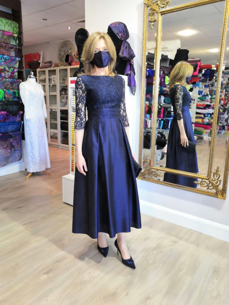 Ink Blue Thai Silk Dress