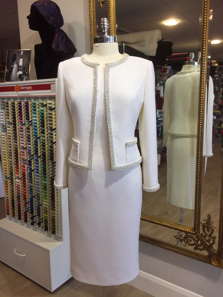 Winter White Wool Crepe
