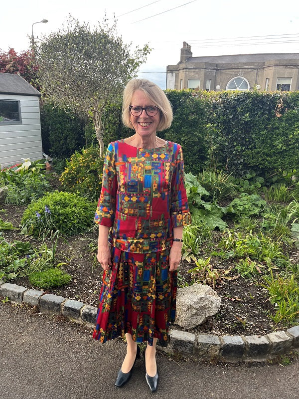Printed Silk Satin Dress