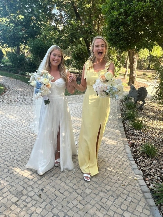 Lemon Silk Crepe Bridesmaid Dress