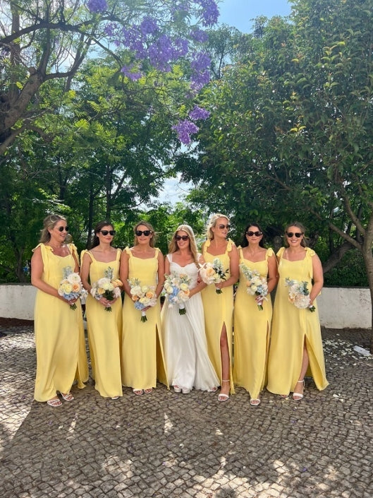 Lemon Silk Crepe Bridesmaid Dress