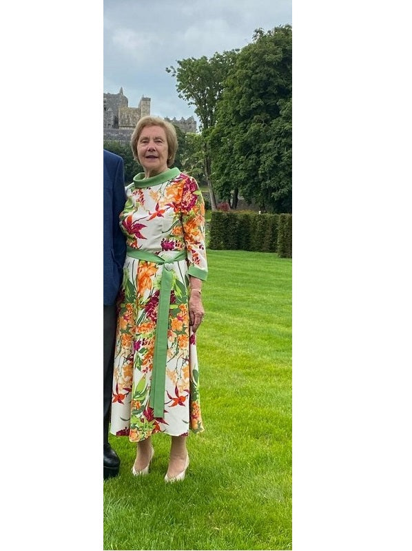 Printed Silk Crepe Dress
