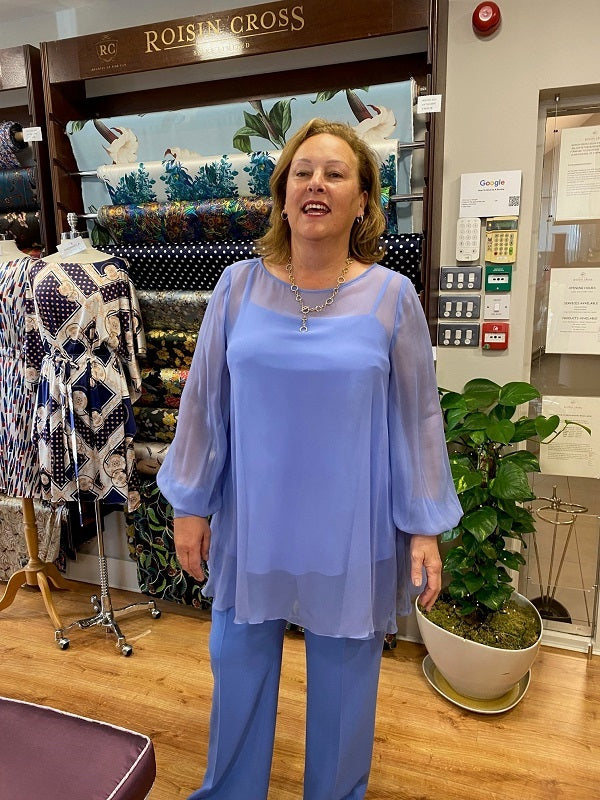 Silk Crepe and Silk Chiffon Two Piece