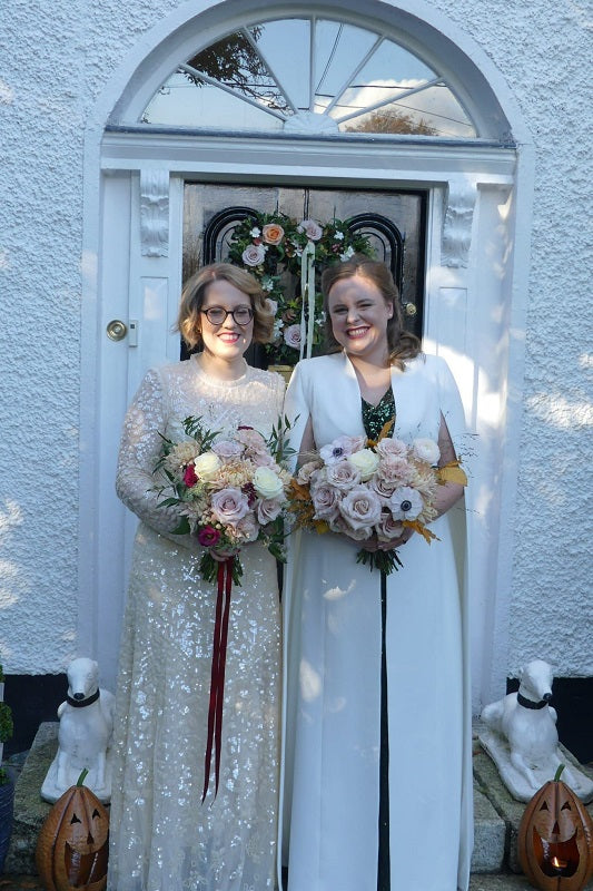 Winter White Washable Crepe Full Length Wedding Cape