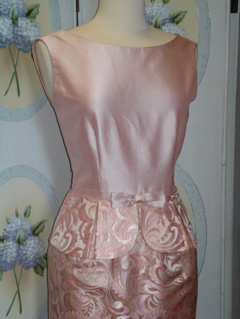 Baby Pink Thai Silk and Silk Brocade