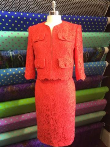Silk Crepe and Solstiss Lace