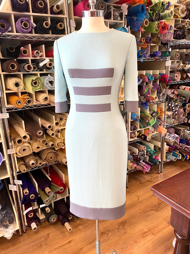 Ode De Neill & Elephant Grey Double Weight Wool Crepe Day Dress