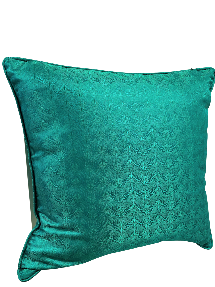 Irish Green Cushion Cover – Roisin Cross Silks - Main Image