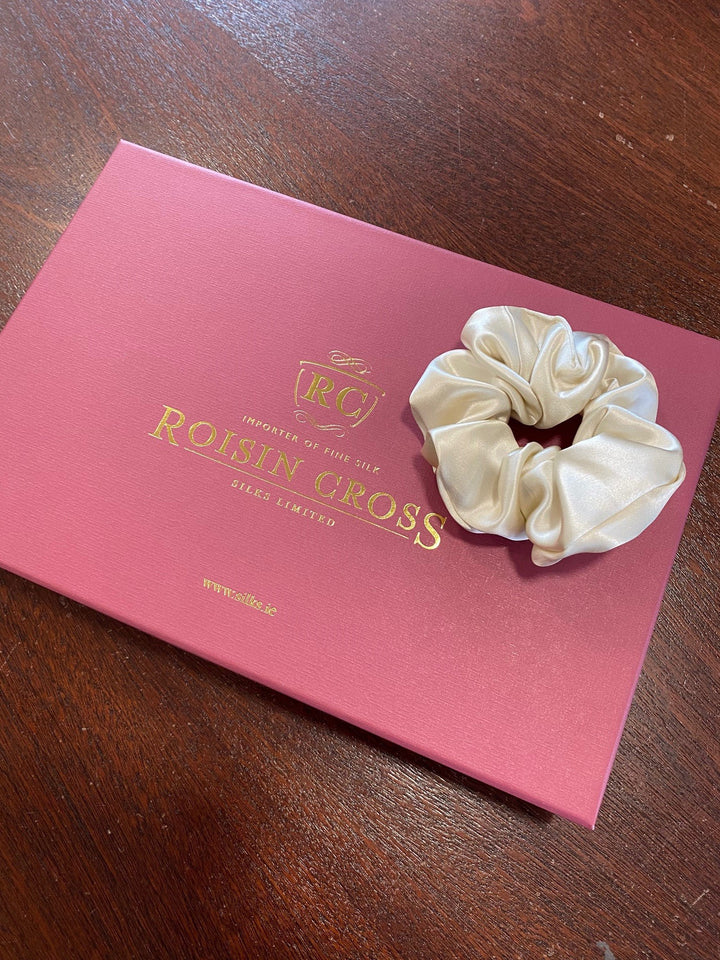 Silk Hair Scrunchie Ivory