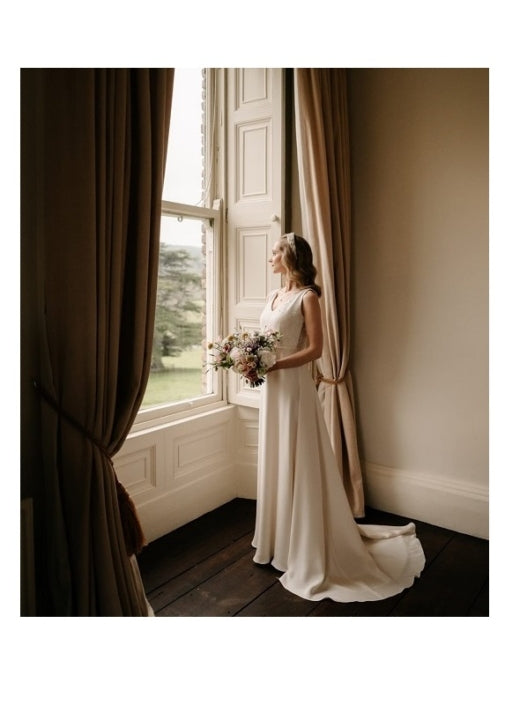 Treble Weight Silk Crepe Wedding Dress